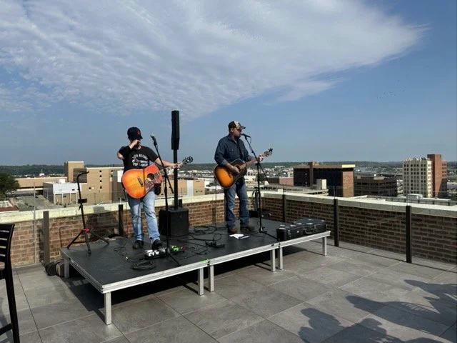 Full event space with live music